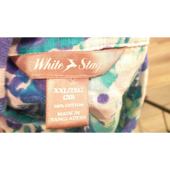 White Stag Long Sleeve, Roll-up, Button-down Floral Blouse Women's XXL 20 - Picture 5 of 7